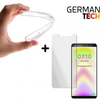 German Tech Funda Gel Flexible para Samsung Galaxy A6 Plus 2018, Protector de Pantalla