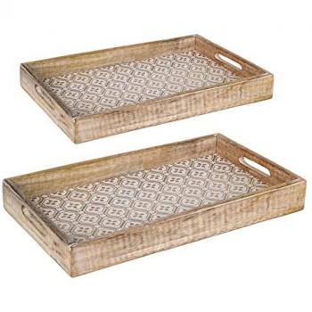 Bandejas Decorativas Pack 2 Unidades Marrón 5x27x43 cm ORIGEN Home Decor - 28504