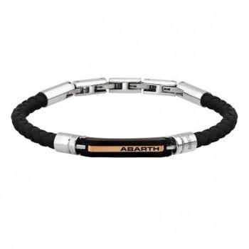 Pulsera de hombro en cuero y maple color negro, pink gold, talla 22 sin piedras - Joyería Colección BREIL ABARTH Mod. TJ3421
