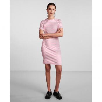 Pieces - Vestido de manga corta y cuello redondo ajustado