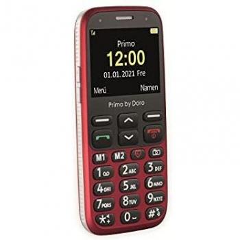 Teléfono Móvil para Personas Mayores Doro Primo 368, Teclas Grandes, Pantalla de 2.3, Botón SOS, Color Rojo