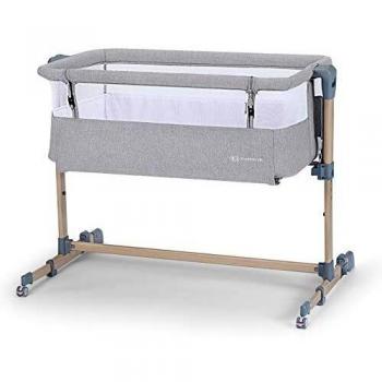 kk Kinderkraft Cuna Colecho 2 en 1 NESTE AIR, Ajustable, Imitación de Madera, Accesorios, Gris