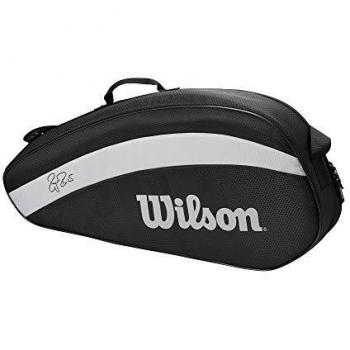 Wilson Bolsa para raquetas de tenis, Fed Team, Hasta 3 raquetas, Negro/blanco, WR8005801001