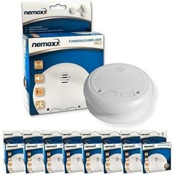 8X Nemaxx WL2 detectores de Humo inalámbricos - con DIN EN 14604