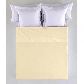 ES-TELA - Sábana encimera COMBI color Crema - Cama de 90 cm. - 50% Algodón / 50% Poliéster - 144 Hilos