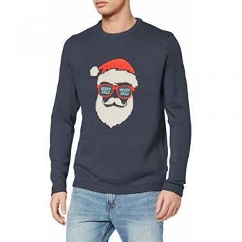 Only & Sons onsXMAS 7 Funny Badge Jaquard Knit Jersey, Azul