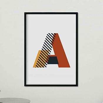 Póster de Letra A - Lámina Geométrica con Imágenes del Alfabeto - Tamaño A4 sin Marco