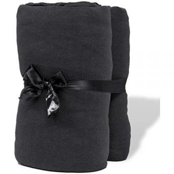 vidaXL 2X Fundas Ajustables Colchón Algodón Gris 180x200/200x220 cm Cubrecama