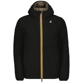 K-Way Reversible Hooded Down Jacket for Men, Black, Sizes: S, M