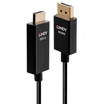 Lindy 40926 Adaptador de Cable de Vídeo 2m DisplayPort a HDMI Tipo A (Estándar) Negro
