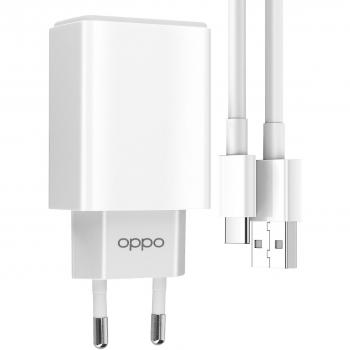 Cargador Oficial Oppo USB 10W con Cable USB a USB-C Blanco