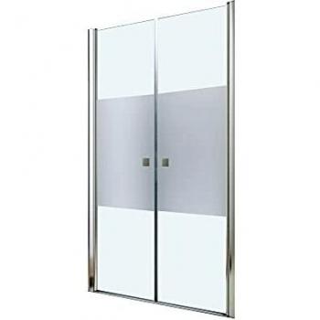 Mampara de Ducha Batiente ONDEE Frisco 90x194,5cm - Vidrio Templado Esmerilado - Acabados Cromados