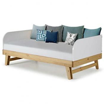 Cama nido infantil blanca y de madera con colchón 80x200 cm