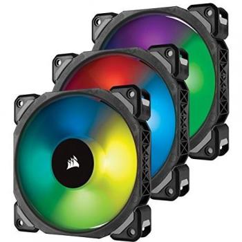 Corsair ML120 Pro - Ventilador de levitación magnética, 120 mm premium, con LED RGB, paquete de 3 ventiladores con Lighting Node PRO