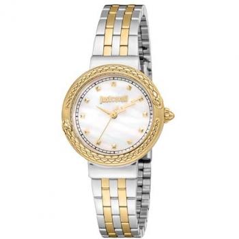 Just Cavalli Women's Analog Watch - Gray Stainless Steel with Mother of Pearl Dial