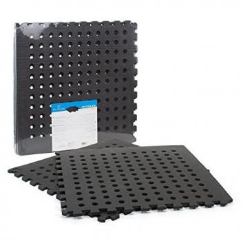 Alfombra de Goma Eva Puzzle Antideslizante - Pack de 4 Piezas de 60x60 cm con Agujeros para Gimnasio, Fitness, Yoga y Piscina