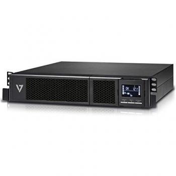 V7 UPS1RM2U3000-1E Protector de sobrevoltaje 3000VA - Para instalación en bastidor - 2 unidades, Negro