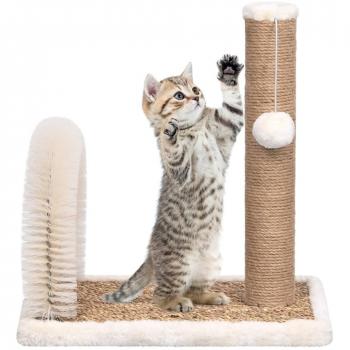 Árbol para gatos Día y Noche con cepillo de aseo y poste rascador