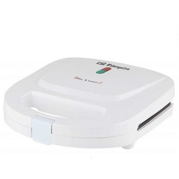 Orbegozo GR 2300 - Sandwichera y grill, superficie antiadherente, pilotos luminosos de encendido y funcionamiento, recogecables, 750 W