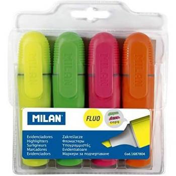Milan Fluo Gomas de borrar, Blanco, Pequeño, 4