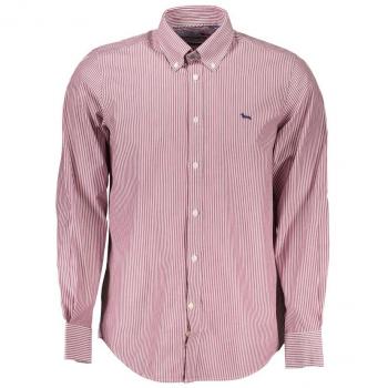 Harmont & Blaine Elegant Pink Narrow Fit Cotton Long Sleeve Shirt with French Collar and Contrast Details - XXL