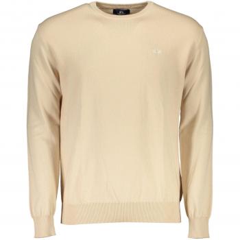 La Martina Men's Beige Round-Neck Embroidered Cotton Sweater - Size L