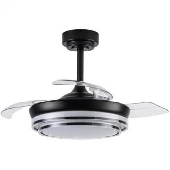 Ventilador LED Plegable Mesina Mini Negro 46W con Luz CCT Dimmer