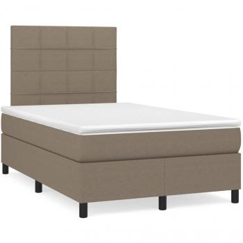 Cama box spring con colchón de muelles en tela gris taupe 120x190 cm Tortorora Vidaxl