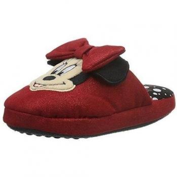 Minnie MouseGirls Kids Pancake/Mule Houseshoes - pantuflas con forro cálido Niñas
, color Rojo, talla 30