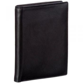 Bodenschatz Bergamo - Monedero de cuero unisex, color negro, talla 10x13x2 cm