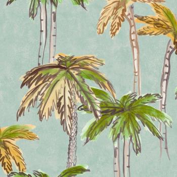 Papel Pintado Vinílico Botánico Floral Azul Arienzo Amalfi Saint Honore