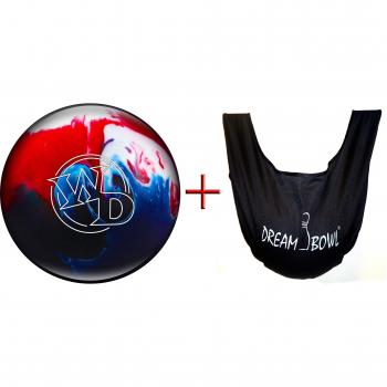 'Bowlingball – Principiantes y räum Ball WHITE Dot Patriot Sparkle + See Saw 8 Lbs hasta 15 Lbs + See Saw Saco de balón para limpiar Dream Bowl – para hombre y mujer – zurdos y diestros blau gelb weiß grün grau rot orange braun lavendel
