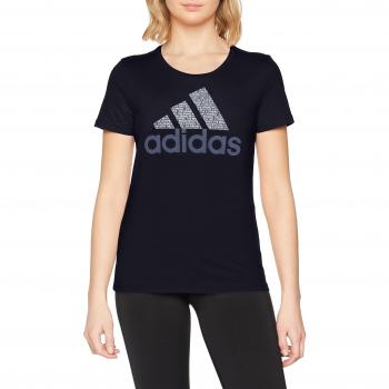 adidas Foil Text BOS Camiseta, Mujer, Azul