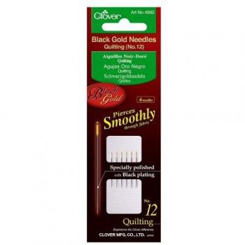 Clover Black Gold Quilting Needles Size 12