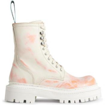 CAMPERLAB Eki Women's Boots - White/Orange, Size 38 (US 7.5), Smooth Leather