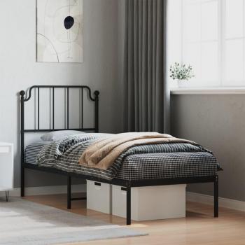 Cabecero de cama de metal negro 75x190 cm