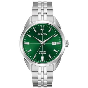 Reloj Bulova Hombre Automático 96B424 - Sutton Mecánico Clásico Verde con Caja y Pulsera de Acero