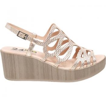 Sandalias 24Hrs para Mujer en Color Oro - Cómodas y Elegantes, Sandalias de Mujer 24 HORAS SANDALIAS CUNA METALIZADAS ADRIAMET JAZMIN