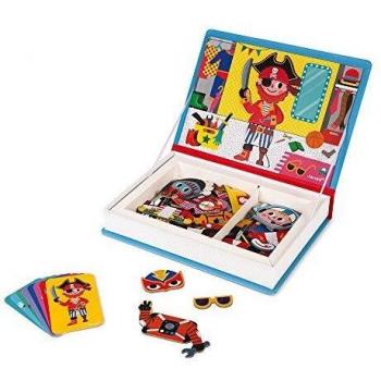 Janod- Chicos Juguete Educativo Disfraces Magneti'Book, Multicolor