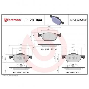 Juego de pastillas de freno BREMBO Xtra P 28 044X Delantero