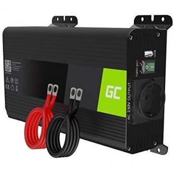 Inversor de Potencia Green Cell PRO 500W/1000W - DC 12V a AC 230V - Sinusoidal Pura