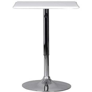 KADIMA DESIGN Stehtisch Dublin Bartisch Bistrotisch 60 x 60cm Leder Optik Weiß