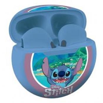Auriculares Inalámbricos Disney Stitch con Estuche de Carga, Sonido Limitado a 85 dB, Micrófono Integrado y Controles Táctiles
