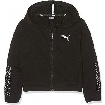PUMA Alpha Hooded Sweat Jacket G Sudadera, Niñas, Negro