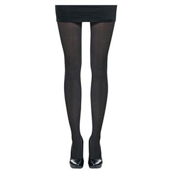 Pamela Mann Flocked Zip Medias Negro one size, 99% nailon, 1% elastán,