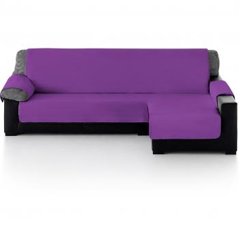Eiffel Textile Chaise Longue Cubre Sofá Acolchado, Brazo Derecho 280, 100% Poliester, Lila, 280x200x4 cm