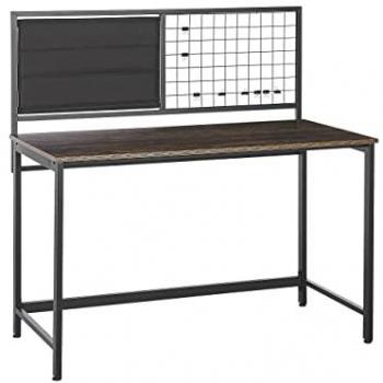 Escritorio Industrial Negro con Efecto Madera Oscura y Panel de Notas 118 x 60 cm Vince