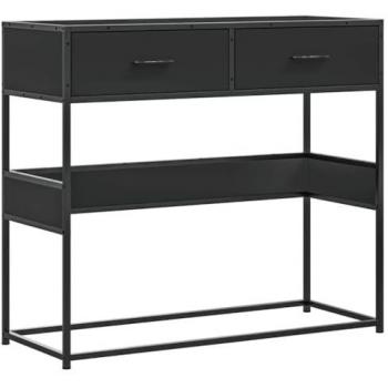 Mesa Consola Negra 90x35x80 cm de Madera Contrachapada