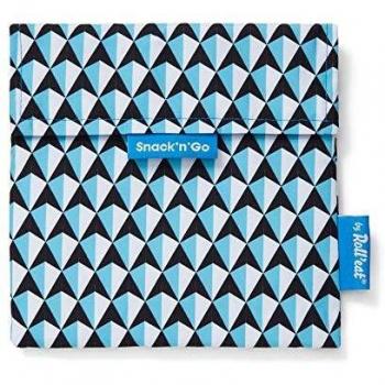 Roll'eat ® | Porta Sandwich Reutilizable, Bolsa Ecológica sin BPA, Porta Bocadillo de Color Azul - Snack'n'Go Tiles