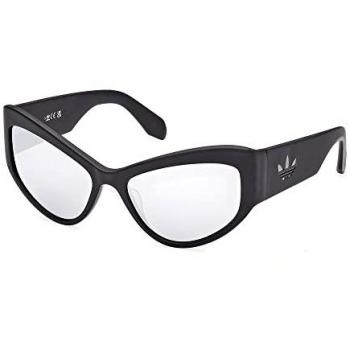 Adidas Originals Matte Black Women's Sunglasses with Gray Mirrored Lenses OR0089 135mm